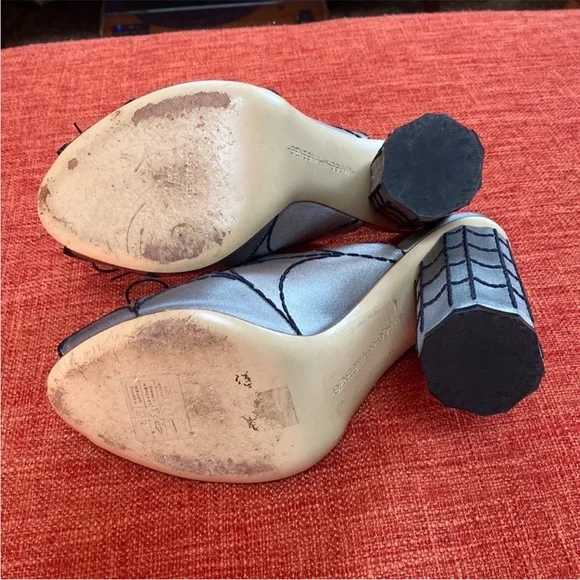 Marco De Vincenzo Spider's web-embroidered Satin Mules Shoes - Picture 13 of 13